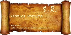 Viszlai Rozvita névjegykártya